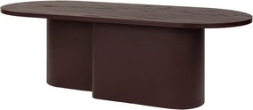 Măsuță de cafea burgundy cu blat cu aspect de lemn de stejar 50x115 cm Looi – noo.ma