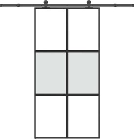 vidaXL Ușă glisantă cu set de feronerie sticlă temperată și aluminiu