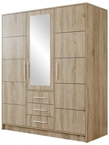 Dulap de haine Lenona D3 (Stejar wellington) (cu oglindă). 1105771