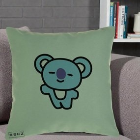 Perna Personalizata BT21 Koya Kawaii, 40x40 cm, Verde, Husa Detasabila, Perna Inclusa, BEKZ®
