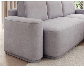 Colțar gri deschis extensibil/cu spațiu de depozitare cu tapițerie din chenille (cu colț pe partea dreaptă/cu șezlong) Aurumm – ELTAP