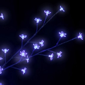Pom Craciun, 1200 LED-uri lumina albastra flori de cires 400 cm 1, Albastru, 400 cm