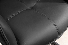 Set 2 scaune Pivotante, Piele Naturala Neagra, Euphoria