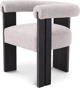 Scaun dining design LUX Percy boucle gri