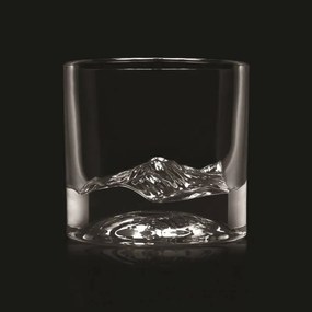 Set pahare pentru whisky LIITON 1009977 Rocky Mountain, 240 ml, 2 buc, Fund 3D varf Elbert, Transparent