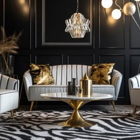 Lustră de cristal pe lanț CROWN 4xE14/40W/230V auriu