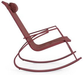 Scaun balansoar pentru gradina rosu bordo din metal si textilena, 60,5 cm, Demid Bizzotto