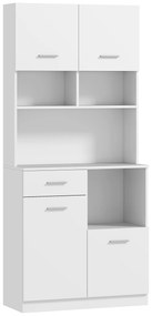 HOMCOM Dulap de Bucătărie, Bufet cu sertar, Uși Soft-Close, 80 x 35 x 180 cm, Alb | Aosom Romania