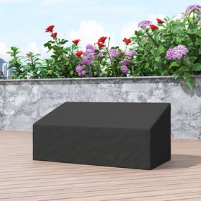Outsunny Husă pentru canapea exterior impermeabilă 3 locuri, husă banc grădină Țesătură Oxford 600D, 218 x 111 x 63/101 cm, negru | Aosom Romania