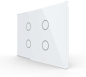 Intrerupator cvadruplu cap scara / cruce cu touch Livolo din sticla, standard Italian – Serie noua