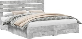 vidaXL Cadru de pat cu sertar cu headboard cu depozitare Lemn compozit