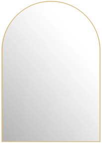 HOMCOM Oglindă murală curbată oglindă de baie cu cadru din aliaj de aluminiu pentru dormitor living intrare 50 × 70 cm aur | Aosom Romania