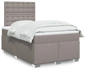 vidaXL Pat box spring cu saltea, taupe, 120x190 cm material textil