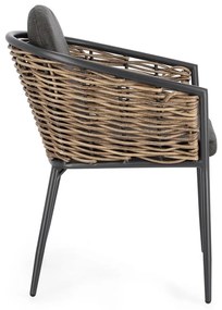 Scaun de grădină gri din metal Maribela – Bizzotto