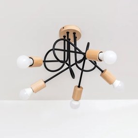 Lustră aplicată OXFORD 5xE27/15W/230V pin/negru