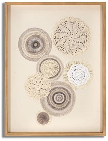 Tablou decorativ maro din lemn de Pin si panza, 45x3,2x60 cm, Circly-C Mauro Ferretti