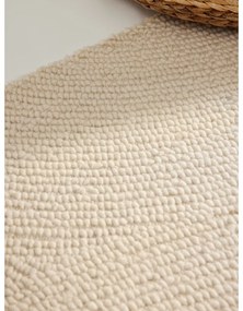 Covor tip traversă în culoare naturală deschisă, țesut manual, din lână 80x300 cm Eleni Natural White – Hanse Home