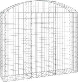 vidaXL Coș gabion arcuit, 150x30x120/140 cm, fier galvanizat