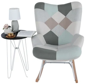 Zondo Fotoliu balansoar Gerelon (alb + motiv patchwork). 1017007
