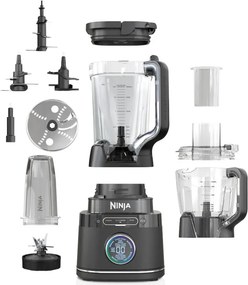 La mâna a doua: Blender 3in1 Ninja TB401EU, 1200W, 2.1 L, 10 viteze + moduri, Timer, LED, Tehnologie BlendSense, Fara BPA, Negru
