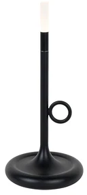 Lampă de masă de exterior neagră, cu LED, cu dimmer tactil, reîncărcabilă - Sjarel