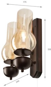 Aplică Brilagi COTTAGE 2xE14/40W/230V fag/maro