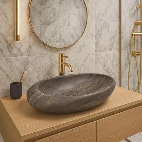 REA-U6649 - Lavoar ROXY pentru blat 31x49 cm ceramică/imitație de piatră