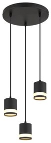Lustra suspendata cu 3 Spoturi metal negru LUCERO