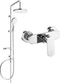 Mexen Erik set de duș montat pe perete cu pară de duș și baterie de duș Milo, crom - 71340205-00