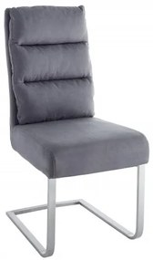 Set de 2 scaune elegante cu tapiterie din microfibra, Comfort Vintage gri A-38394 VC
