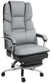 HOMCOM Scaun de birou, ergonomic, reglabil, 63x71x123-129cm, Gri deschis/Negru | Aosom Romania