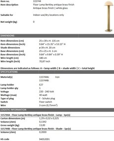Lampadar design LUX Berkley 115744 HZ