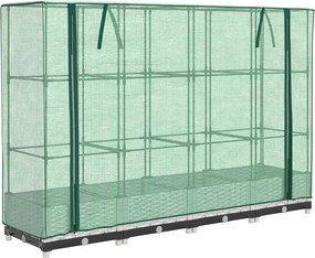 vidaXL Strat înălțat cu husă de seră, aspect ratan, 160x40x123 cm