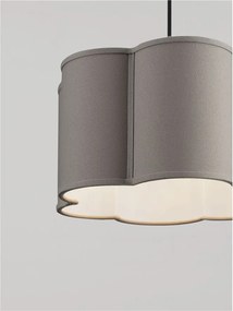 Lustra suspendata cu abajur textil gri BLOOSY