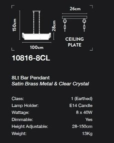 Candelabru oval cristal design lux decorativ Belle 8L