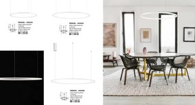 Lustra LED suspendata design modern circular TARQUIN D-100cm alba