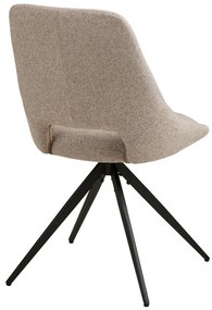 Scaun de dining Dokka cu rotire, culoare nisip, picioare negre