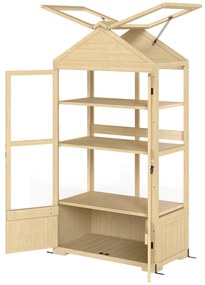 Outsunny Seră, cu Raft, Fereastră Acoperiș, Ușă Închidere, Acrip, Cadru din Lemn, 100 x 56, 5 x 178 cm | Aosom Romania