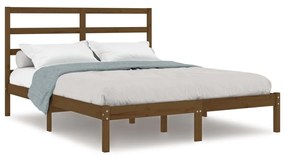 3104906 vidaXL Cadru de pat mic dublu, maro miere, 120x190 cm, lemn masiv