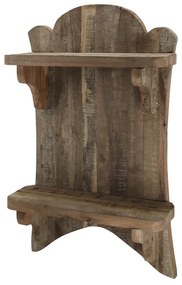 Raft de perete din lemn reciclat, natur, H67 cm, Grimaud