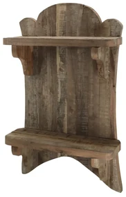 Raft de perete din lemn reciclat, natur, H67 cm, Grimaud
