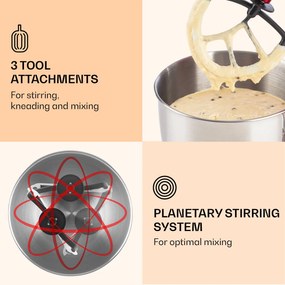 Klarstein Lucia, robot de bucătărie, 3 in 1, 1800 W / 2,7 PS, 5l, otel inoxidabil, fara BPA