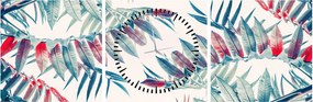 Tablou - Frunze tropicale (cu ceas) (90x30 cm)