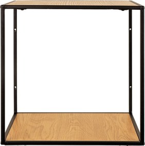 Raft de perete Vita, efect stejar, cadru negru 36x36x36 cm