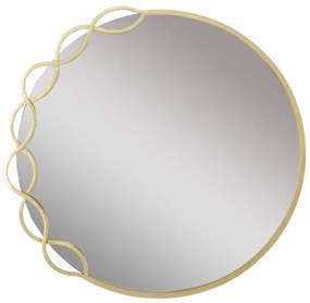 Oglinda decorativa aurie cu rama din metal, ∅ 73,5 cm, Glam Eleonor Mauro Ferretti