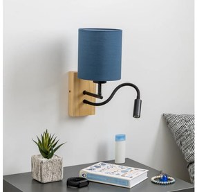 Lampă LED de perete Brilagi NUBILA WOOD 1xE27/25W/230V + LED/3W stejar/albastru închis