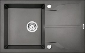 Chiuveta bucatarie compozit cu picurator antracit metalic 78 cm Deante Andante 780x490 mm, Antracit metalic
