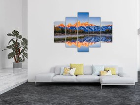 Tablou cu vârfuri de munți înzăpezăți (150x105 cm)