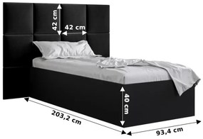 Zondo Pat de o persoană cu tăblie tapițată 90 cm. 1046012