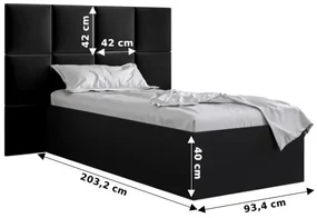 Zondo Pat de o persoană cu tăblie tapițată 90 cm. 1046025